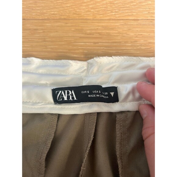 Zara Beige Wide-Leg Trousers - Picture 8 of 10